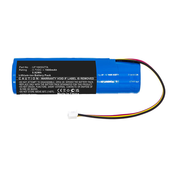 Batteries N Accessories BNA-WB-L15467 Amplifier Battery - Li-ion, 3.7V, 1600mAh, Ultra High Capacity - Replacement for AKAI UF16650ZTA Battery