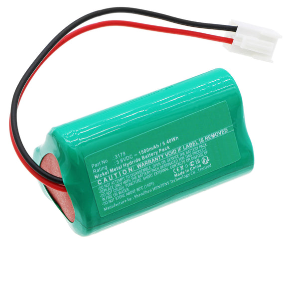 Batteries N Accessories BNA-WB-H18954 Emergency Lighting Battery - Ni-MH, 3.6V, 1500mAh, Ultra High Capacity - Replacement for DOTLUX 3179 Battery