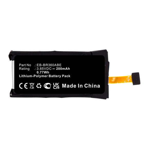 Batteries N Accessories BNA-WB-P13746 Smartwatch Battery - Li-Pol, 3.85V, 200mAh, Ultra High Capacity - Replacement for Samsung EB-BR360ABE Battery