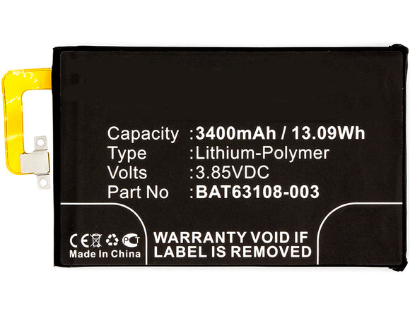 Batteries N Accessories BNA-WB-P3145 Cell Phone Battery - Li-Pol, 3.85V, 3400 mAh, Ultra High Capacity Battery - Replacement for BlackBerry BAT63108-003 Battery