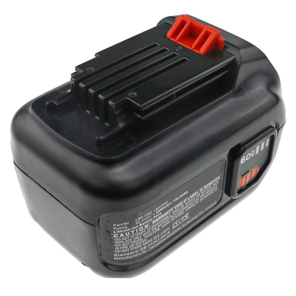 Batteries N Accessories BNA-WB-L10761 Lawn Mower Battery - Li-ion, 60V, 2500mAh, Ultra High Capacity - Replacement for Black & Decker LBX1560 Battery