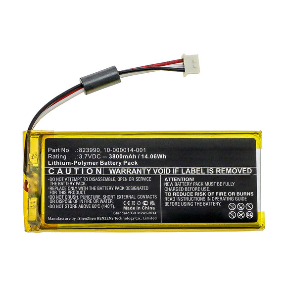 Batteries N Accessories BNA-WB-P15461 Alarm System Battery - Li-Pol, 3.7V, 3800mAh, Ultra High Capacity - Replacement for ADT 10-000014-001 Battery
