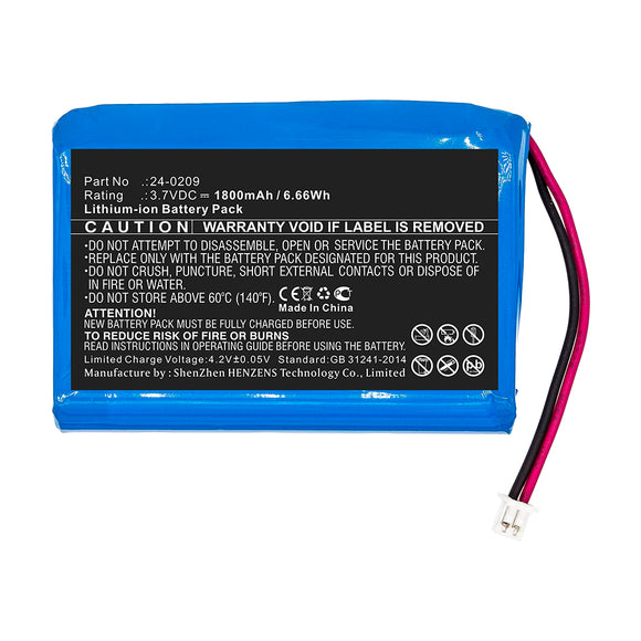 Batteries N Accessories BNA-WB-L12791 Smart Home Battery - Li-ion, 3.7V, 1800mAh, Ultra High Capacity - Replacement for Jandy 24-0209 Battery