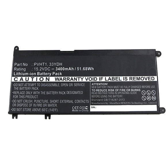 Batteries N Accessories BNA-WB-L4562 Laptops Battery - Li-Ion, 15.2V, 3400 mAh, Ultra High Capacity Battery - Replacement for Dell 33YDH Battery