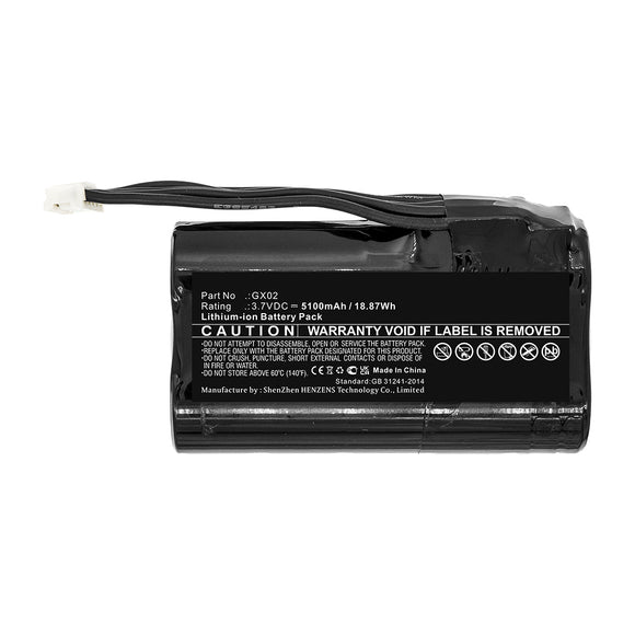 Batteries N Accessories BNA-WB-L16544 Credit Card Reader Battery - Li-ion, 3.7V, 5100mAh, Ultra High Capacity - Replacement for NEXGO GX02 Battery