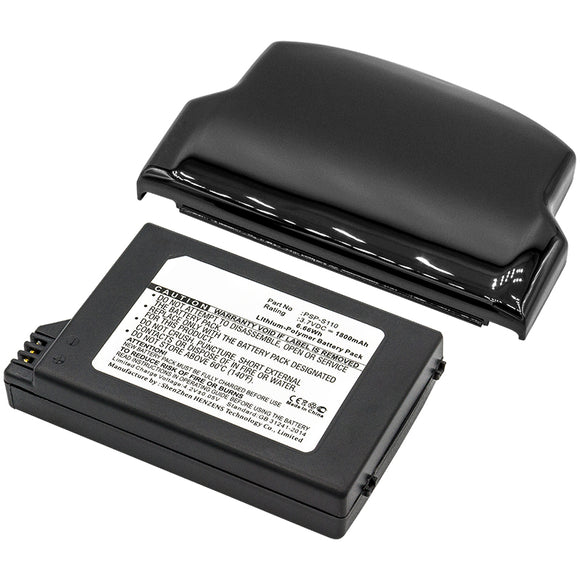 Batteries N Accessories BNA-WB-P7241 Game Console Battery - Li-Pol, 3.7V, 1800 mAh, Ultra High Capacity Battery - Replacement for Sony PSP-S110 Battery