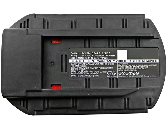 Batteries N Accessories BNA-WB-H8514 Power Tools Battery - Ni-MH, 24V, 2000mAh, Ultra High Capacity Battery - Replacement for HILTI 24V B24, B 24/2.0, B 24/3.0 Battery