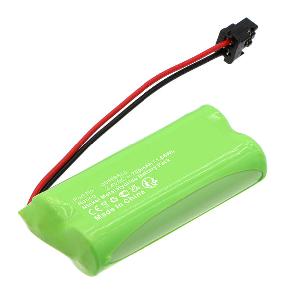 Batteries N Accessories BNA-WB-H19141 Siren Alarm Battery - Ni-MH, 2.4V, 700mAh, Ultra High Capacity - Replacement for VOLVO 30659412 Battery