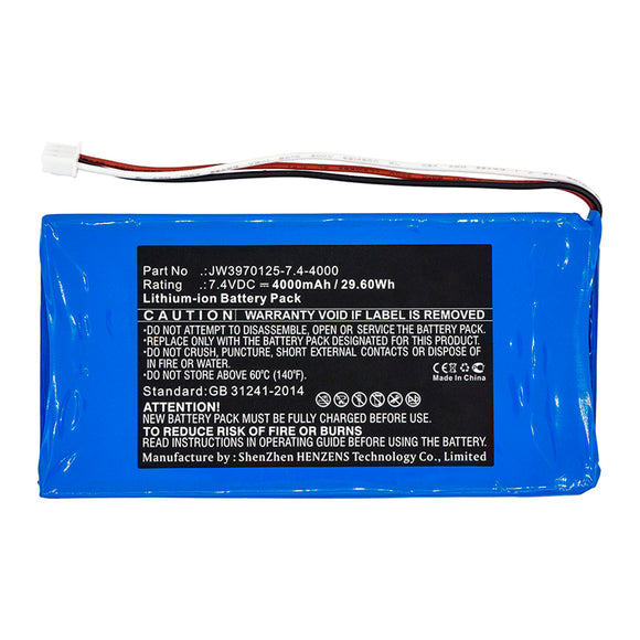 Batteries N Accessories BNA-WB-L14171 Diagnostic Scanner Battery - Li-ion, 7.4V, 4000mAh, Ultra High Capacity - Replacement for XTOOL JW3970125-7.4-4000 Battery