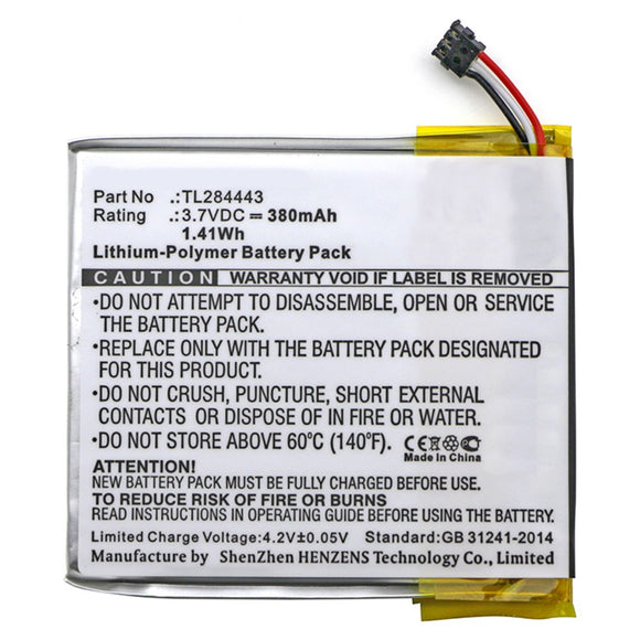 Batteries N Accessories BNA-WB-P7373 Smart Home Battery - Li-Pol, 3.7V, 380 mAh, Ultra High Capacity Battery - Replacement for Nest TL284443 Battery