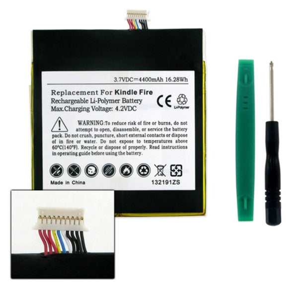 Batteries N Accessories BNA-WB-TLP-001 Tablet Battery - Li-Pol, 3.7V, 4400 mAh, Ultra High Capacity Battery - Replacement for Amazon 3555A2L Battery