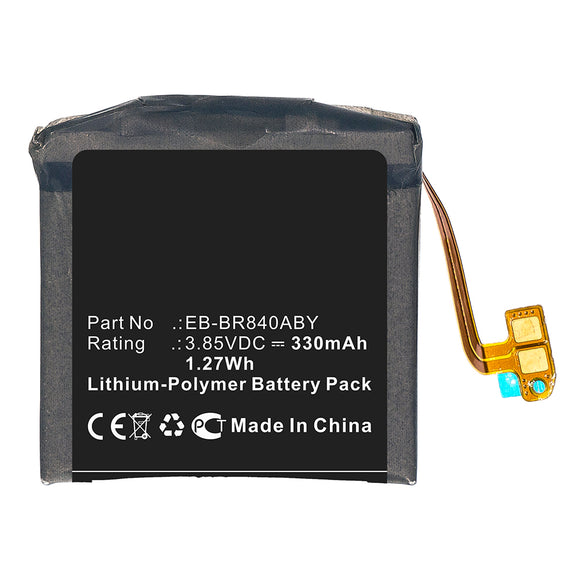 Batteries N Accessories BNA-WB-P13755 Smartwatch Battery - Li-Pol, 3.85V, 330mAh, Ultra High Capacity - Replacement for Samsung EB-BR840ABY Battery