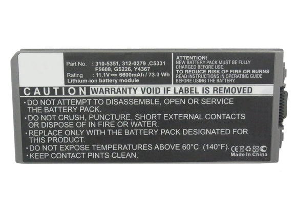 Batteries N Accessories BNA-WB-3317 Laptop Battery - Li-ion, 11.1V, 4400 mAh, Ultra High Capacity Battery - Replacement for Dell Y4367 Battery