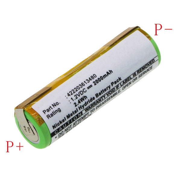 Batteries N Accessories BNA-WB-H7366 Shaver Battery - Ni-MH, 1.2V, 2000 mAh, Ultra High Capacity Battery - Replacement for Grundig 93154 Battery