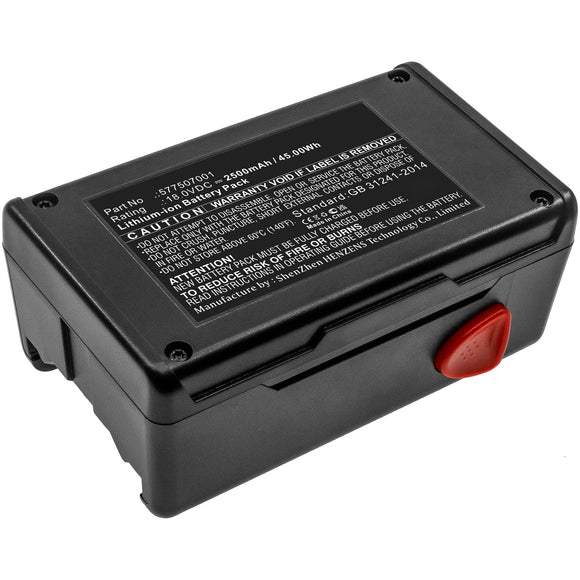 Batteries N Accessories BNA-WB-L17419 Gardening Tools Battery - Li-ion, 18V, 2500mAh, Ultra High Capacity - Replacement for Flymo 577507001 Battery