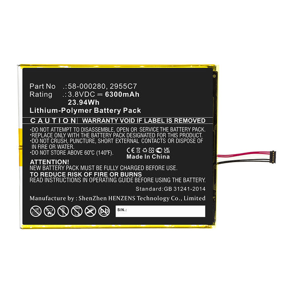 Batteries N Accessories BNA-WB-P16283 Tablet Battery - Li-Pol, 3.8V, 6300mAh, Ultra High Capacity - Replacement for Amazon 58-000280 Battery