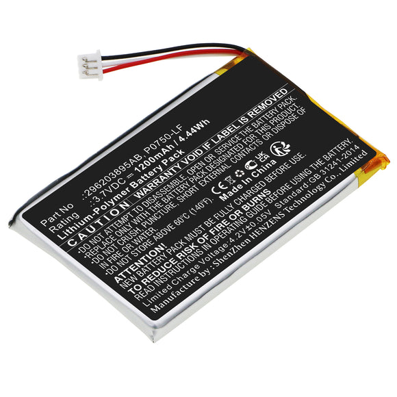 Batteries N Accessories BNA-WB-P17745 Credit Card Reader Battery - Li-Pol, 3.7V, 1200mAh, Ultra High Capacity - Replacement for Ingenico P0750-LF Battery