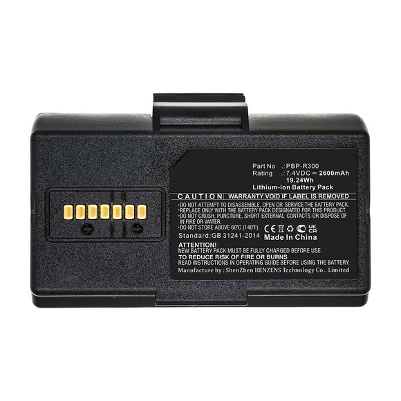 Batteries N Accessories BNA-WB-L16255 Printer Battery - Li-ion, 7.4V, 2600mAh, Ultra High Capacity - Replacement for Bixolon PBP-R300 Battery