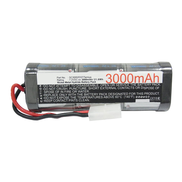 Batteries N Accessories BNA-WB-H16344 Cars Battery - Ni-MH, 7.2V, 3000mAh, Ultra High Capacity - Replacement for Duratrax 1500 Battery