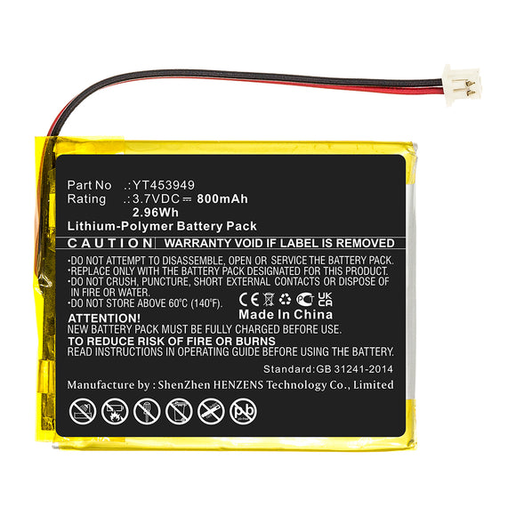Batteries N Accessories BNA-WB-P14181 E Book E Reader Battery - Li-Pol, 3.7V, 800mAh, Ultra High Capacity - Replacement for WEXLER YT453949 Battery