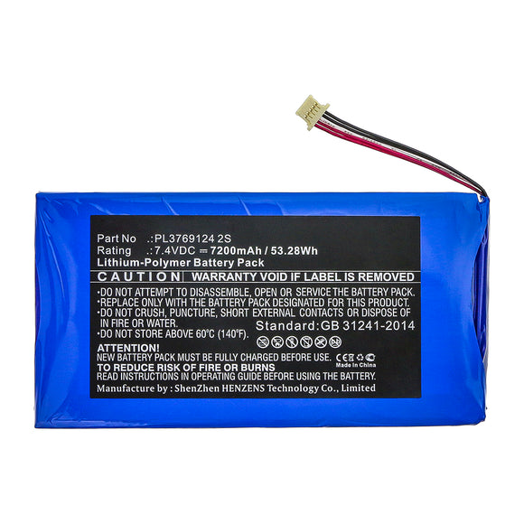 Batteries N Accessories BNA-WB-P14173 Diagnostic Scanner Battery - Li-Pol, 7.4V, 7200mAh, Ultra High Capacity - Replacement for XTOOL PL3769124 2S Battery