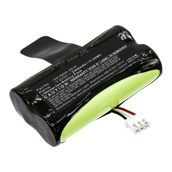 Batteries N Accessories BNA-WB-L14169 Credit Card Reader Battery - Li-ion, 7.4V, 2300mAh, Ultra High Capacity - Replacement for VeriFone SX18650-2S1P Battery