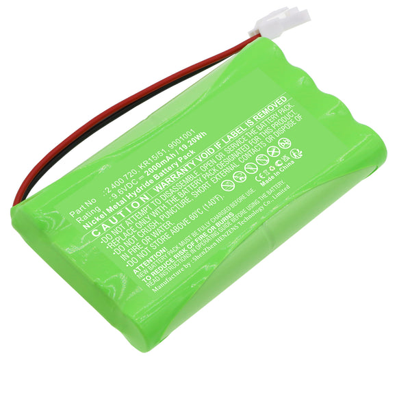 Batteries N Accessories BNA-WB-H18207 Smart Home Battery - Ni-MH, 9.6V, 2000mAh, Ultra High Capacity - Replacement for Bosch 2 400 720 Battery