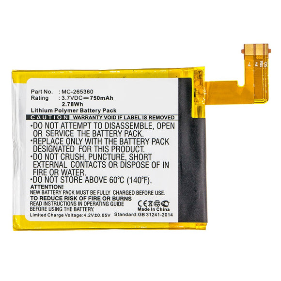 Batteries N Accessories BNA-WB-P9309 E Book E Reader Battery - Li-Pol, 3.7V, 750mAh, Ultra High Capacity - Replacement for Amazon MC-265360 Battery