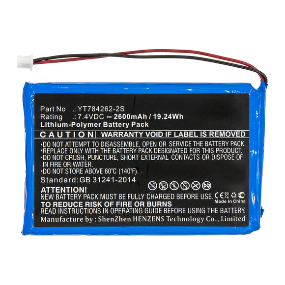 Batteries N Accessories BNA-WB-P13949 Cash Register Battery - Li-Pol, 7.4V, 2600mAh, Ultra High Capacity - Replacement for Uniwell YT784262-2S Battery