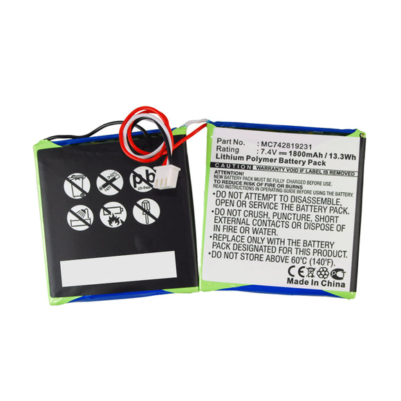 Batteries N Accessories BNA-WB-P10218 DAB Digital Battery - Li-Pol, 7.4V, 1800mAh, Ultra High Capacity - Replacement for Dual MC742819231 Battery
