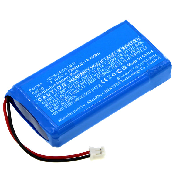 Batteries N Accessories BNA-WB-L17300 Amplifier Battery - Li-ion, 7.4V, 1200mAh, Ultra High Capacity - Replacement for Chord ICP6/34/50-2S1P Battery