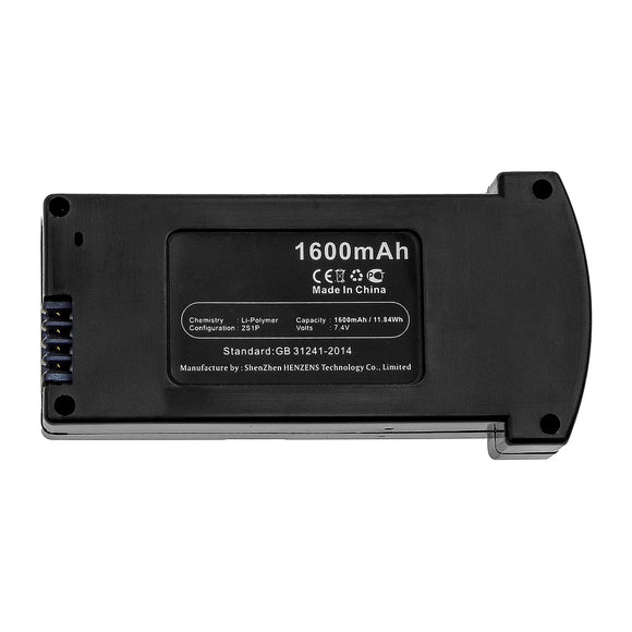 Batteries N Accessories BNA-WB-P12784 Quadcopter Drone Battery - Li-Pol, 7.4V, 1600mAh, Ultra High Capacity - Replacement for Eachine 2594368 Battery