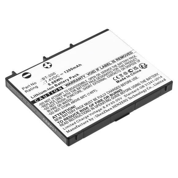 Batteries N Accessories BNA-WB-L19006 Printer Battery - Li-ion, 7.4V, 1200mAh, Ultra High Capacity - Replacement for Brother BT-200 Battery