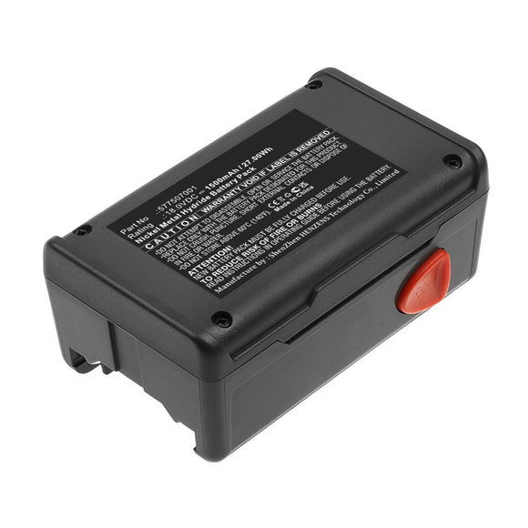 Batteries N Accessories BNA-WB-H17418 Gardening Tools Battery - Ni-MH, 18V, 1500mAh, Ultra High Capacity - Replacement for Flymo 577507001 Battery