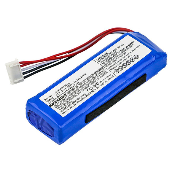 Batteries N Accessories BNA-WB-P1821 Speaker Battery - Li-Pol, 3.7V, 6000 mAh, Ultra High Capacity Battery - Replacement for JBL GSP1029102A Charge 3 2016 Battery