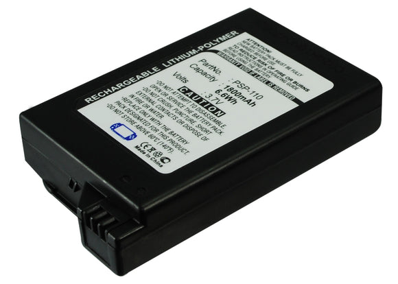 Batteries N Accessories BNA-WB-L7246 Game Console Battery - Li-Ion, 3.7V, 1800 mAh, Ultra High Capacity Battery - Replacement for Sony PSP-110 Battery