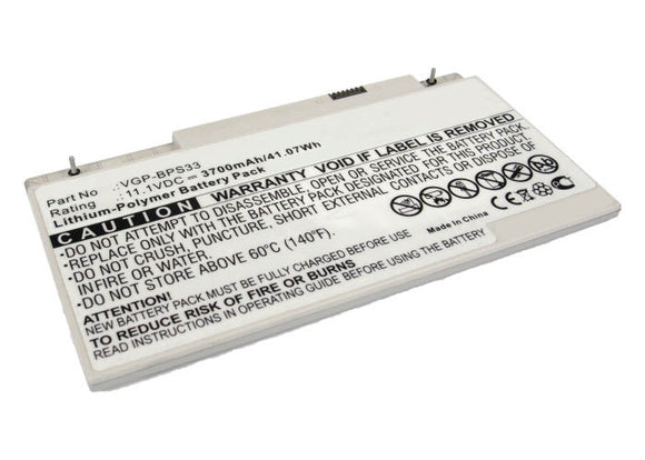 Batteries N Accessories BNA-WB-P4639 Laptops Battery - Li-Pol, 11.1V, 3700 mAh, Ultra High Capacity Battery - Replacement for Sony VGP-BPS33 Battery