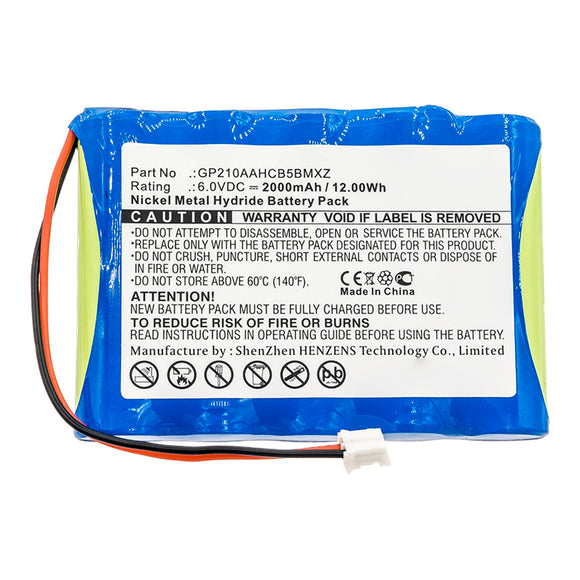 Batteries N Accessories BNA-WB-H14240 Medical Battery - Ni-MH, 6V, 2000mAh, Ultra High Capacity - Replacement for VDW GP210AAHCB5BMXZ Battery