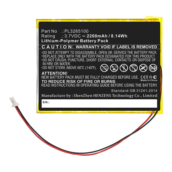 Batteries N Accessories BNA-WB-P14172 Diagnostic Scanner Battery - Li-Pol, 3.7V, 2200mAh, Ultra High Capacity - Replacement for XTOOL PL3265100 Battery