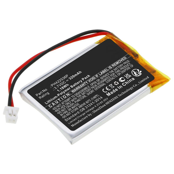 Batteries N Accessories BNA-WB-P17652 Home Security Camera Battery - Li-Pol, 3.7V, 320mAh, Ultra High Capacity - Replacement for Skybell PH422536P Battery