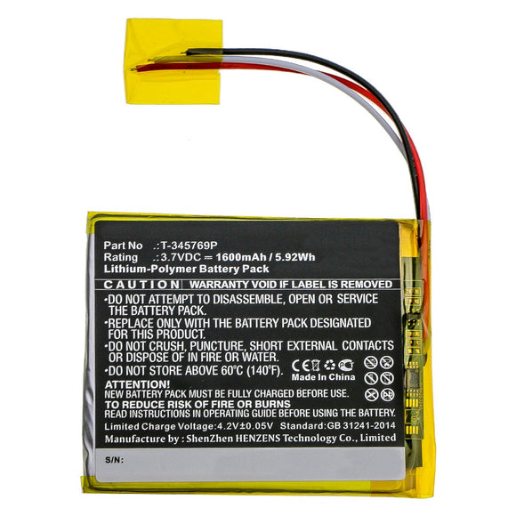 Batteries N Accessories BNA-WB-P10258 E Book E Reader Battery - Li-Pol, 3.7V, 1600mAh, Ultra High Capacity - Replacement for Boyue T-345769P Battery