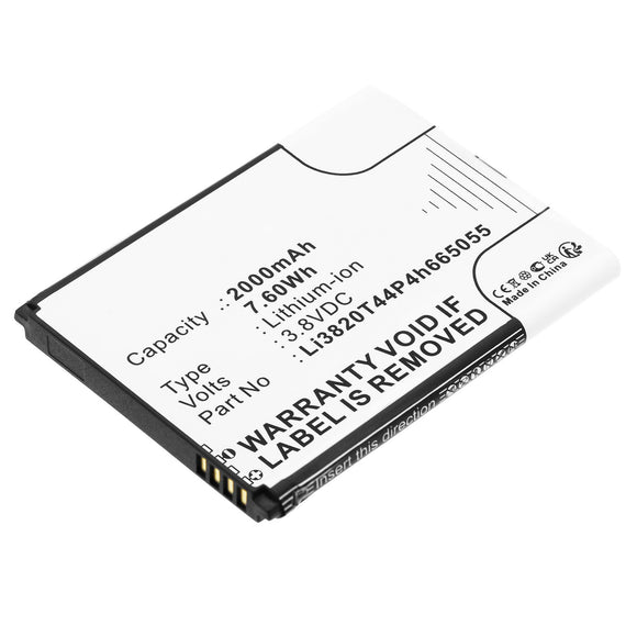 Batteries N Accessories BNA-WB-L19084 Wifi Hotspot Battery - Li-ion, 3.8V, 2000mAh, Ultra High Capacity - Replacement for ZTE Li3820T44P4h665055 Battery