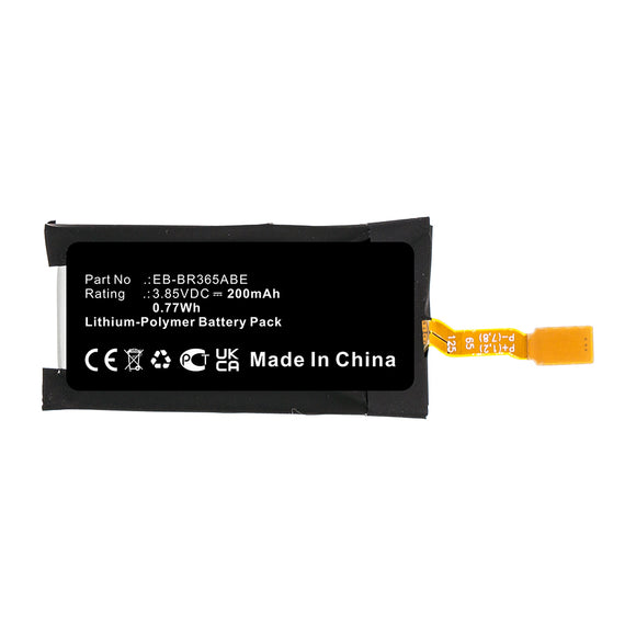Batteries N Accessories BNA-WB-P13747 Smartwatch Battery - Li-Pol, 3.85V, 200mAh, Ultra High Capacity - Replacement for Samsung EB-BR365ABE Battery