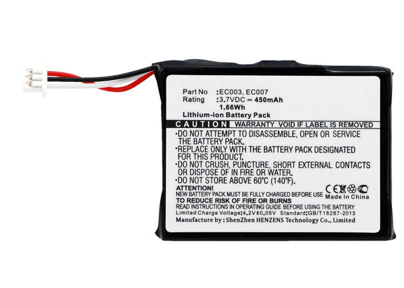 Batteries N Accessories BNA-WB-L6111 Player Battery - Li-Ion, 3.7V, 450 mAh, Ultra High Capacity Battery - Replacement for Apple EC003 Battery