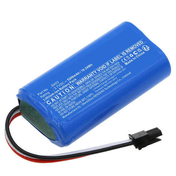 Batteries N Accessories BNA-WB-L18135 Cosmetic Mirror Battery - Li-ion, 3.7V, 5200mAh, Ultra High Capacity - Replacement for Simplehuman SH03 Battery