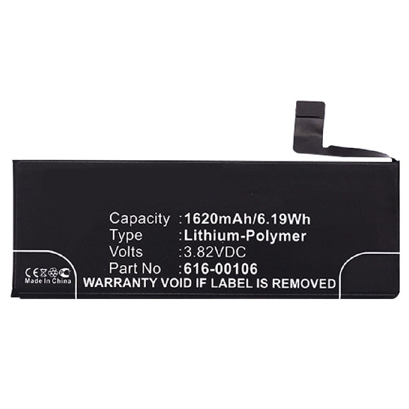 Batteries N Accessories BNA-WB-P3071 Cell Phone Battery - Li-Pol, 3.82V, 1620 mAh, Ultra High Capacity Battery - Replacement for Apple 616-00106 Battery