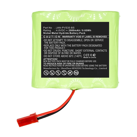 Batteries N Accessories BNA-WB-H12792 Smart Home Battery - Ni-MH, 4.8V, 2000mAh, Ultra High Capacity - Replacement for Jandy JAN-PVS35-BS Battery