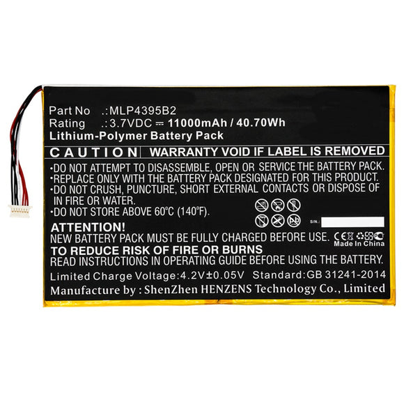 Batteries N Accessories BNA-WB-P9293 Diagnostic Scanner Battery - Li-Pol, 3.7V, 11000mAh, Ultra High Capacity - Replacement for Autel MLP4395B2 Battery
