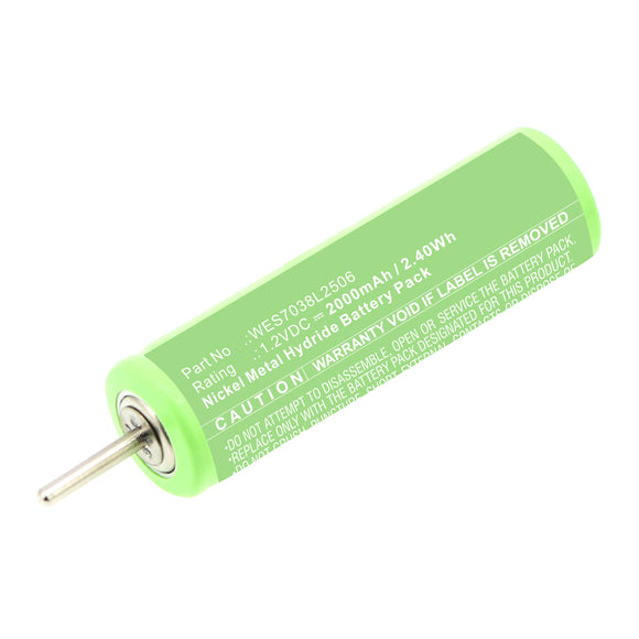 Batteries N Accessories BNA-WB-H17524 Shaver Battery - Ni-MH, 1.2V, 2000mAh, Ultra High Capacity - Replacement for Panasonic WES7038L2506 Battery