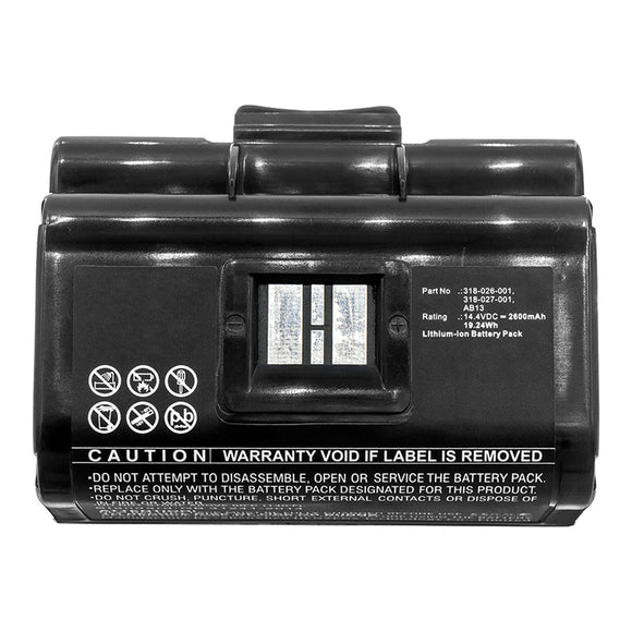 Batteries N Accessories BNA-WB-L12781 Printer Battery - Li-ion, 14.4V, 3400mAh, Ultra High Capacity - Replacement for Intermec AB13 Battery